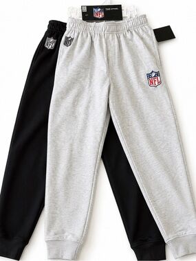 NWT NFL Boys Jogger Sweatpants 2 Pack Size 14/16 Black Gray